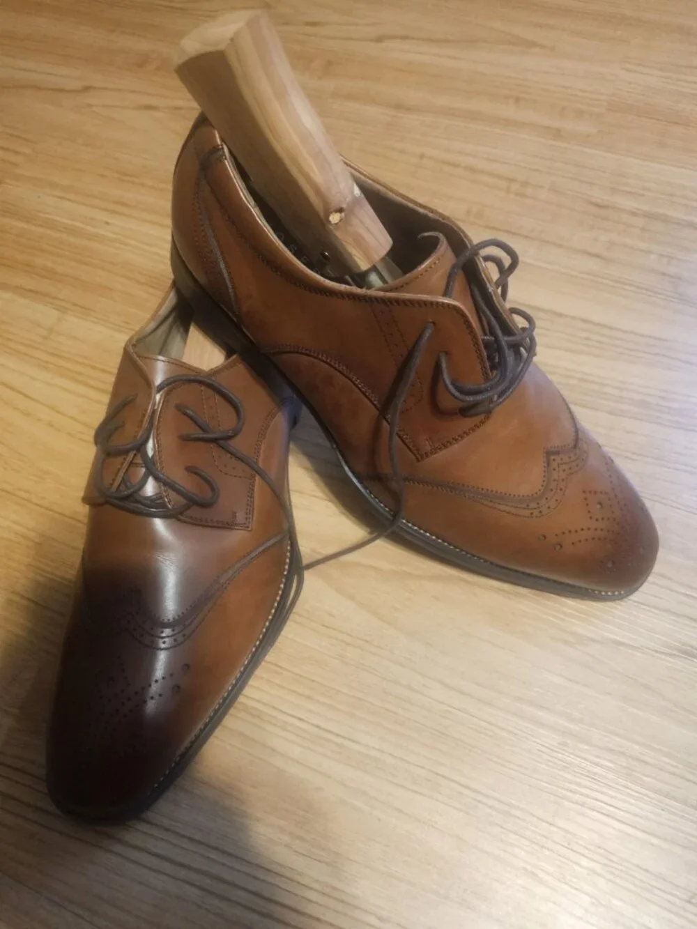 Joseph Abboud Andrew Shoes Wingtip Oxford Dress Leather Brown Mens 10.5 D